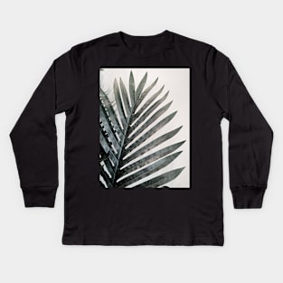 palm tree leave, green leave, photography Kids Long Sleeve T-Shirt